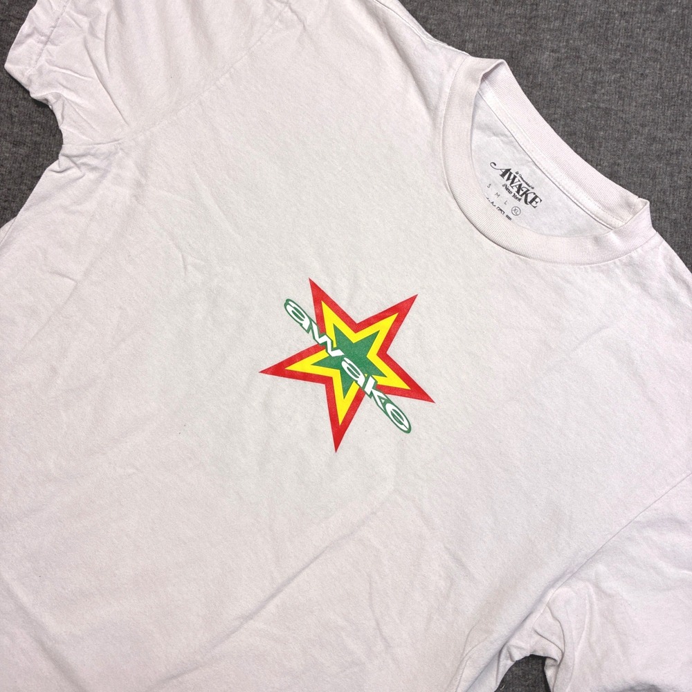 Awake NY Star Graphic T-Shirt Mens XL White Short Sleeve Cotton